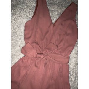 Mauve wide leg jumper with belt